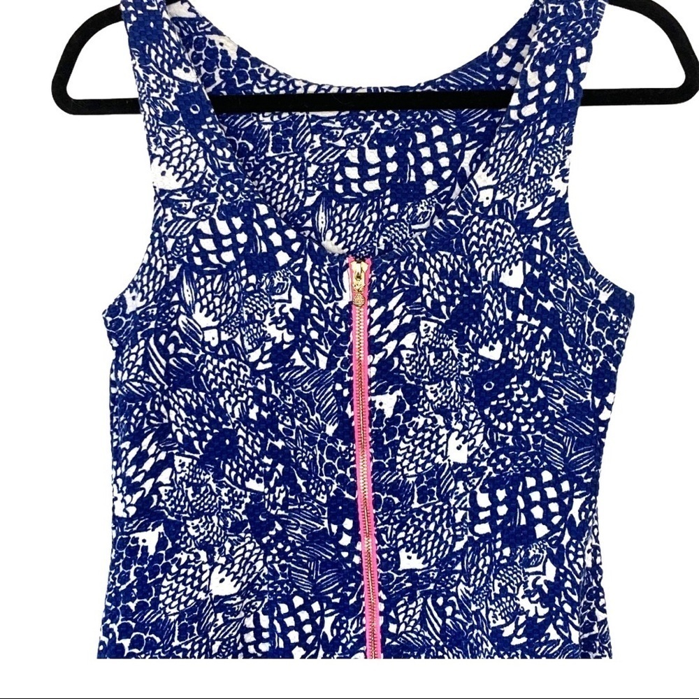 Lilly Pulitzer For Target Blue/White Patterned Dress w/Trim - Picture 6 of 14